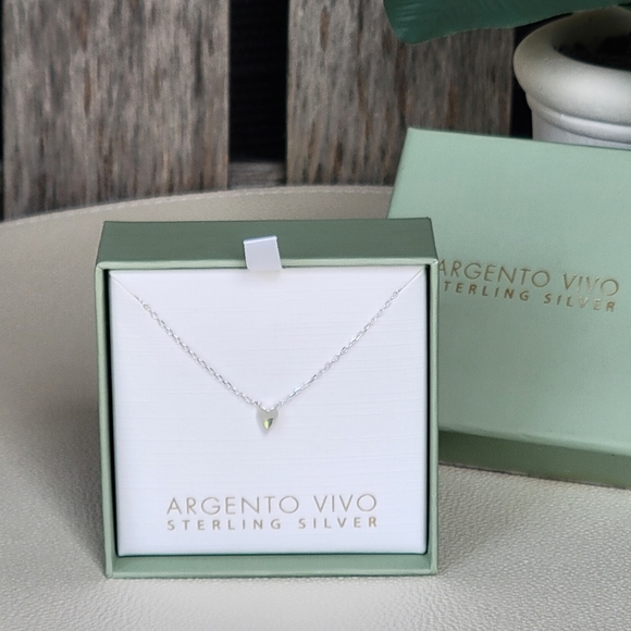 Argento Vivo Jewelry - NWT Argento Vivo Silver Flat Heart Necklace